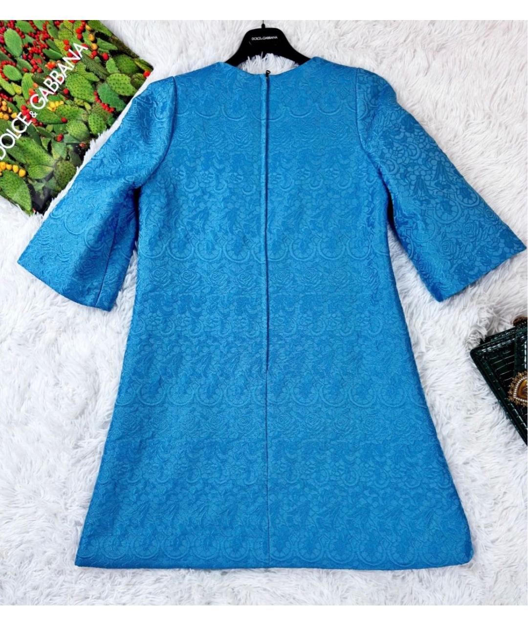 DOLCE&GABBANA Голубое вискозное вечернее платье, фото 4