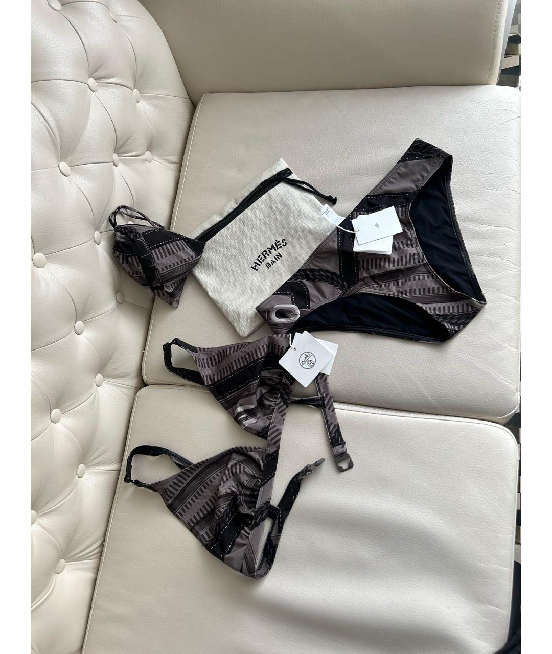 HERMES Антрацитовый полиэстеровый купальник, фото 5