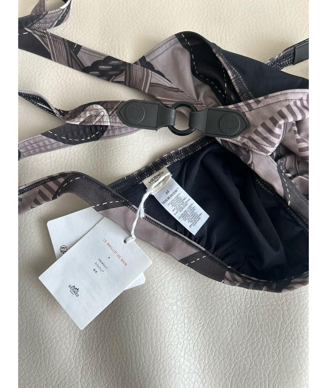 HERMES Антрацитовый полиэстеровый купальник, фото 6