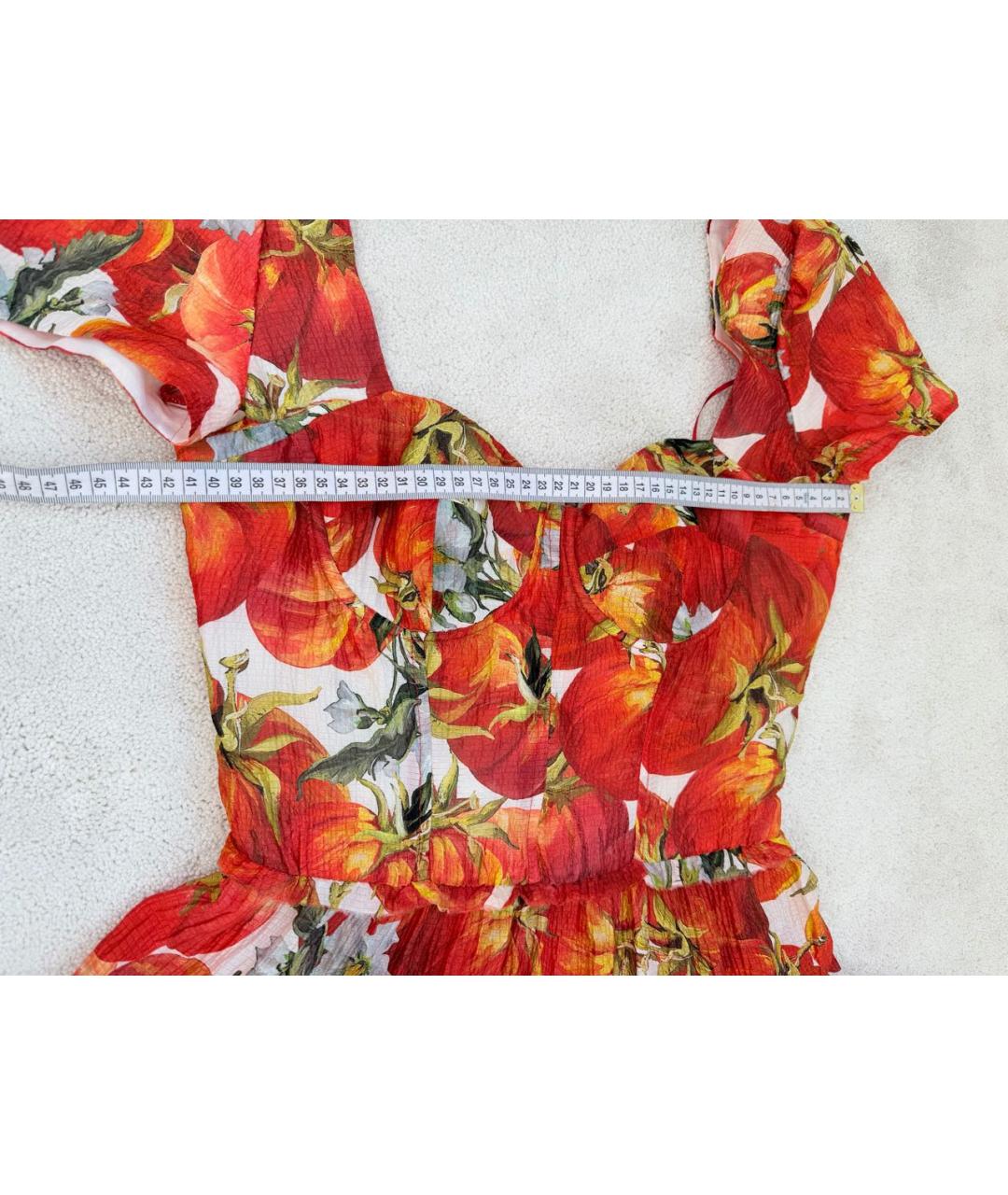 DOLCE&GABBANA Оранжевое шелковое коктейльное платье, фото 7