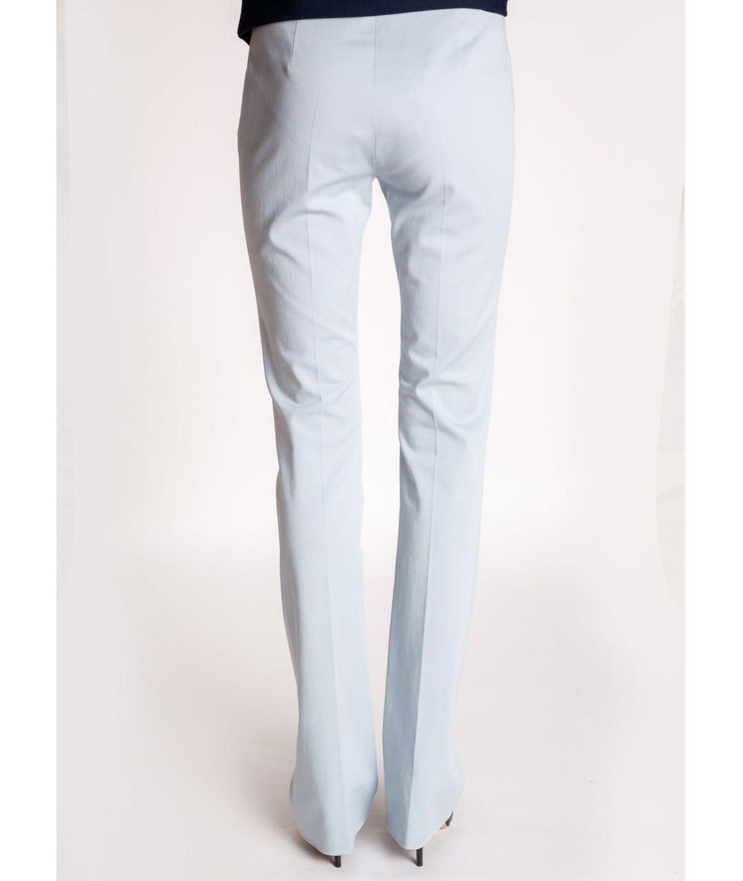 PHILOSOPHY Голубые хлопко-эластановые прямые брюки, фото 4
