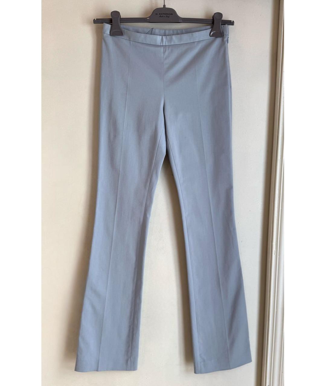 PHILOSOPHY Голубые хлопко-эластановые прямые брюки, фото 9