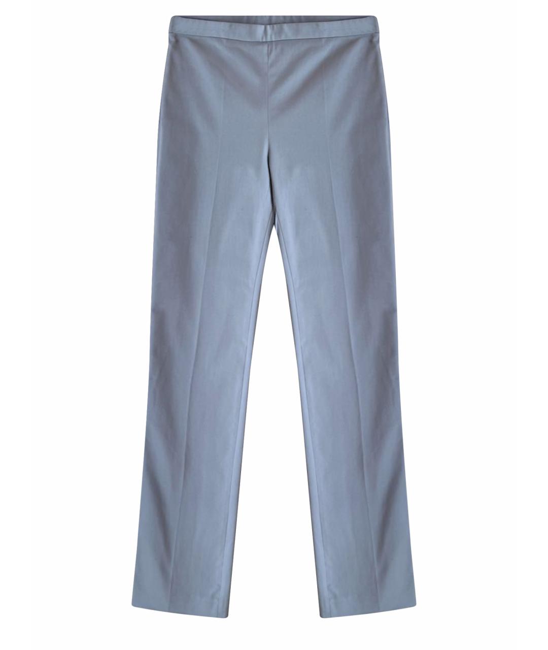 PHILOSOPHY Голубые хлопко-эластановые прямые брюки, фото 1