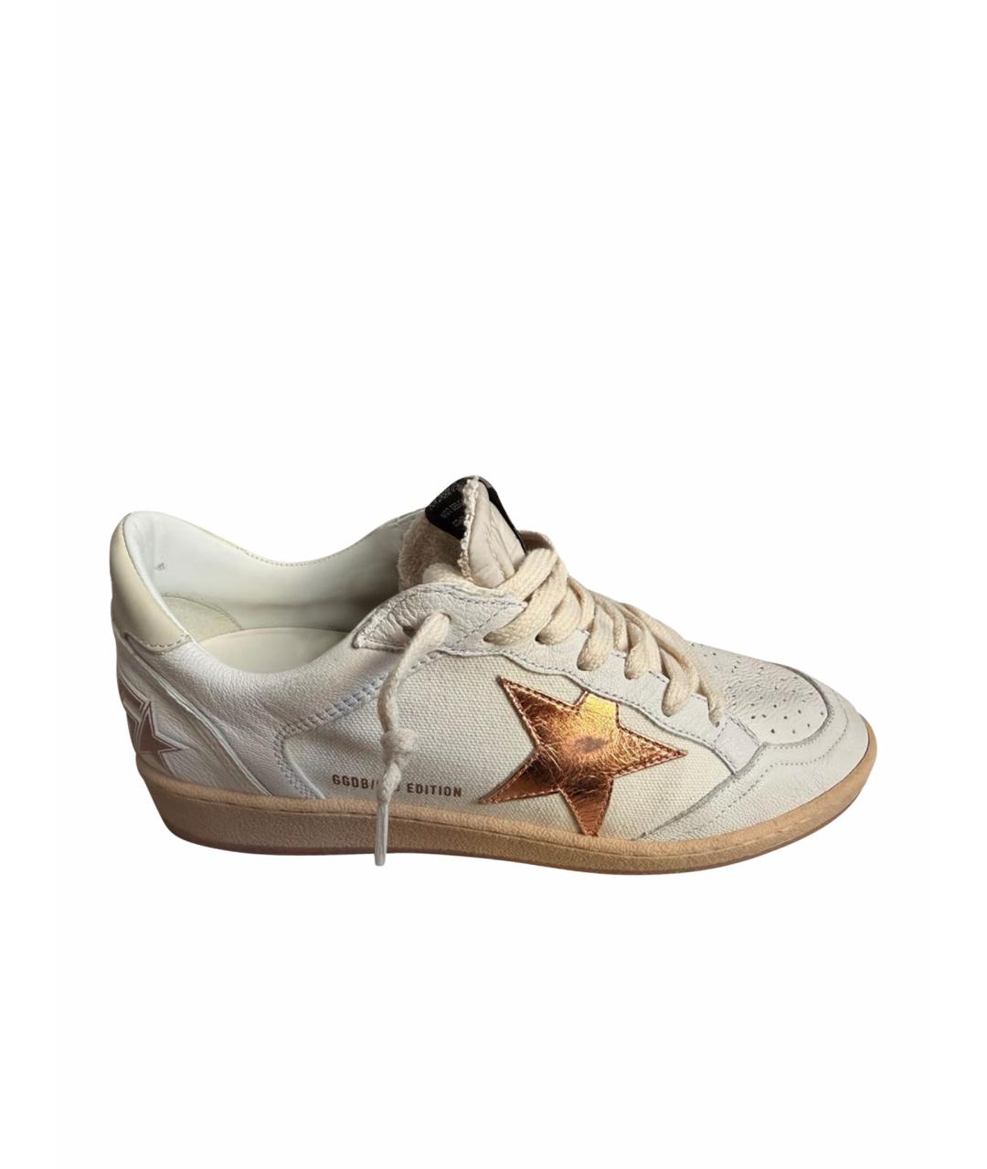 GOLDEN GOOSE DELUXE BRAND Бежевые текстильные кеды, фото 1