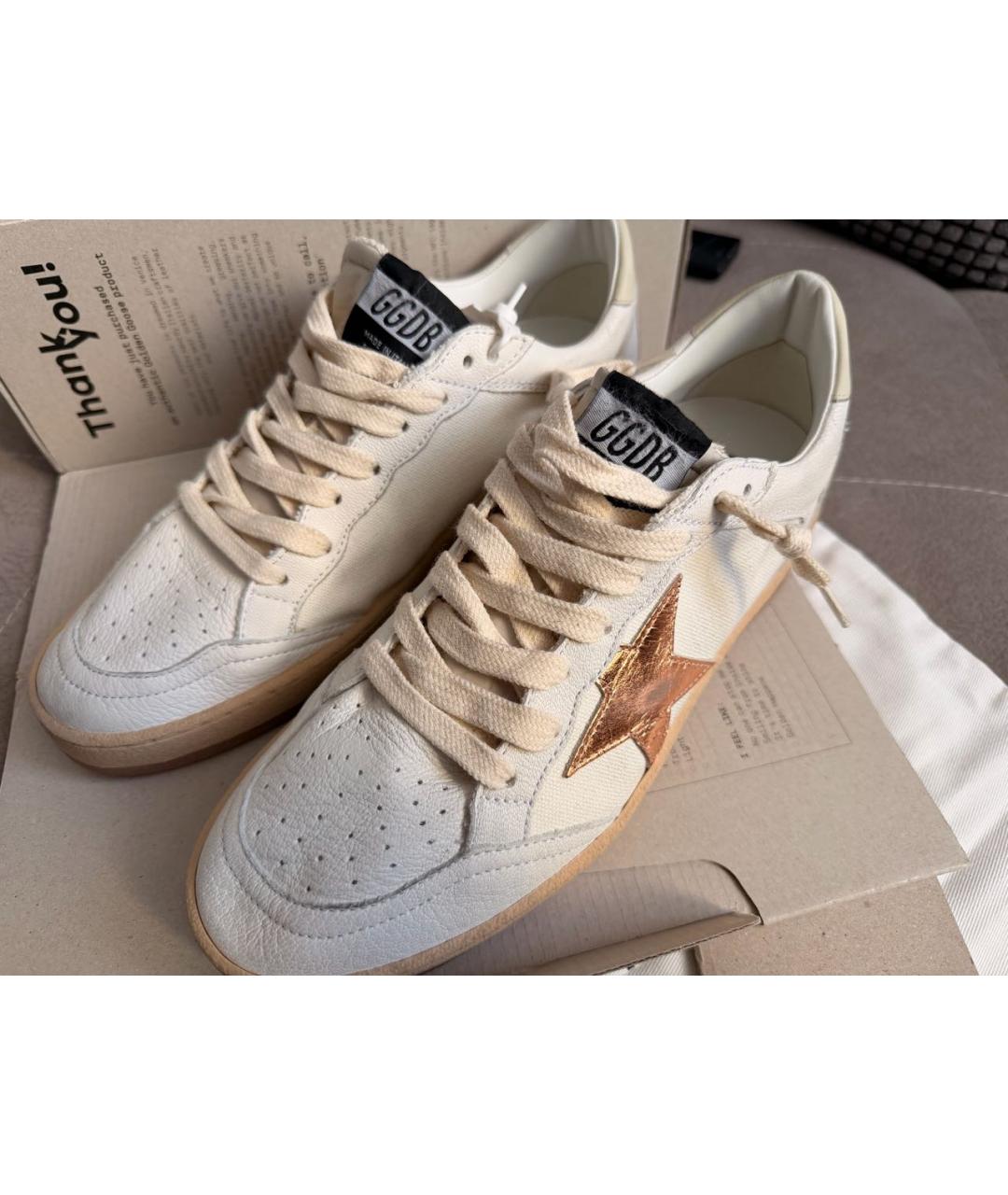 GOLDEN GOOSE DELUXE BRAND Бежевые текстильные кеды, фото 2