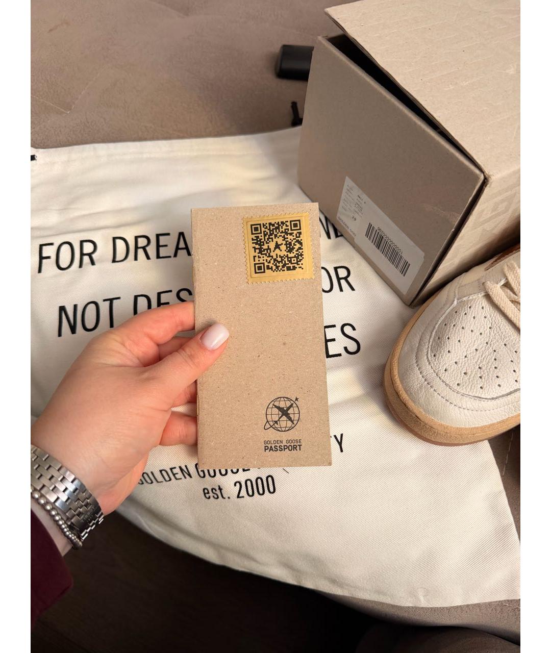 GOLDEN GOOSE DELUXE BRAND Бежевые текстильные кеды, фото 7