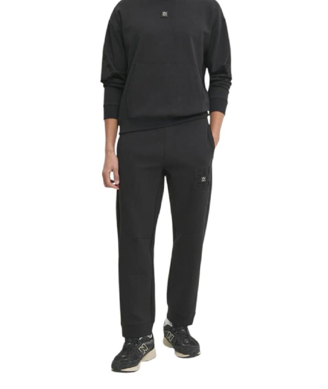 HUGO Черные хлопковые повседневные брюки, фото 3