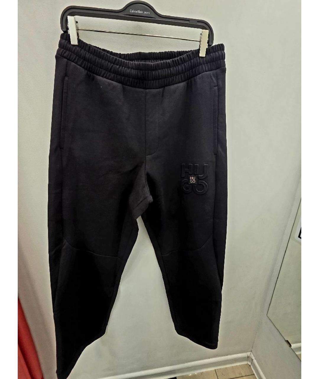 HUGO Черные хлопковые повседневные брюки, фото 5