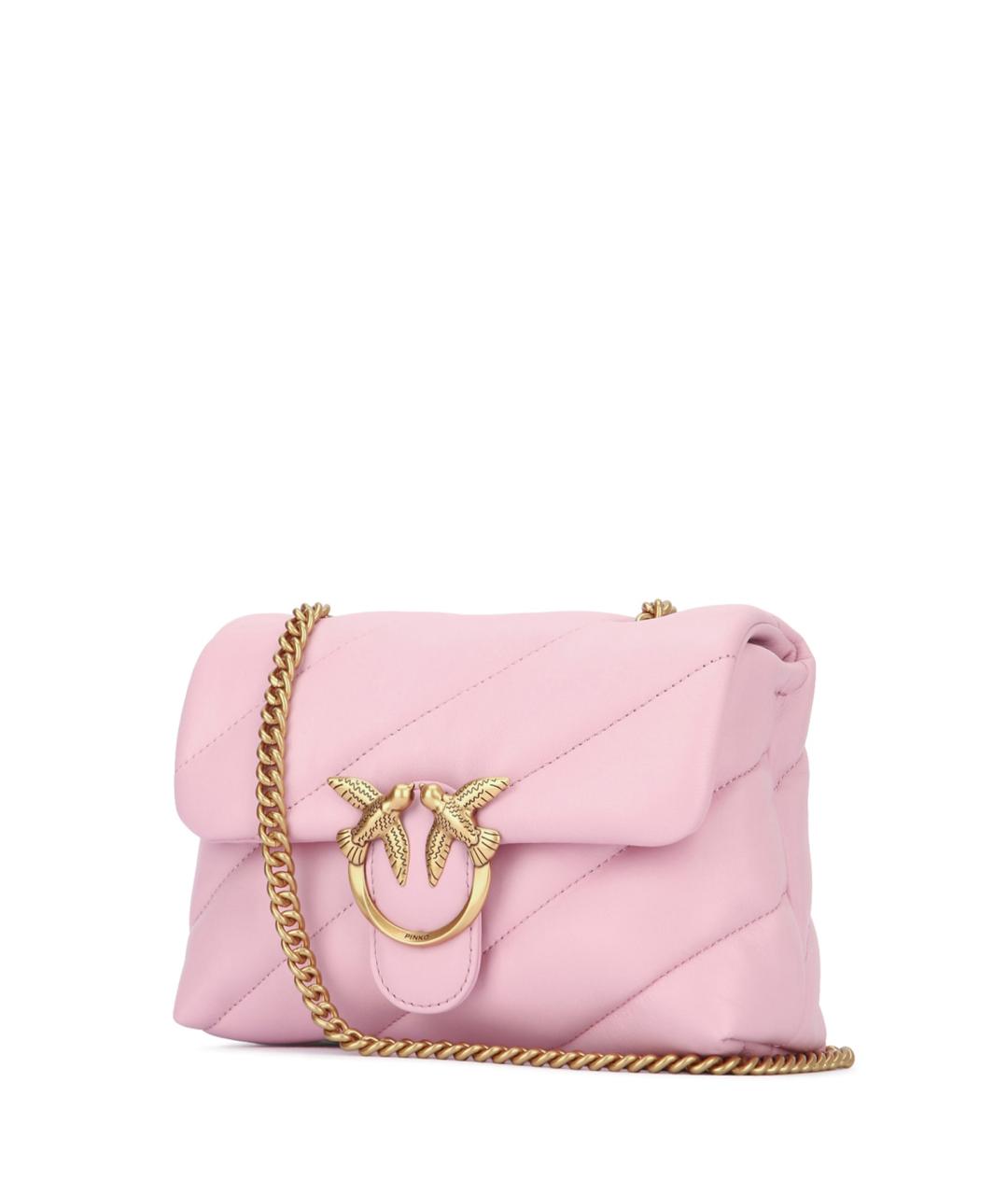 PINKO Розовая кожаная сумка через плечо, фото 2