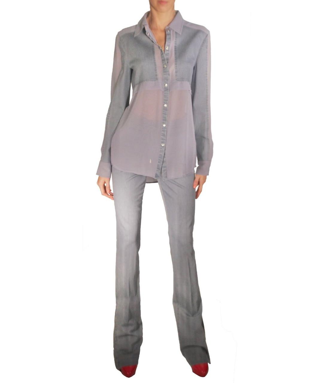 PHILOSOPHY Голубые хлопко-полиэстеровые джинсы клеш, фото 8