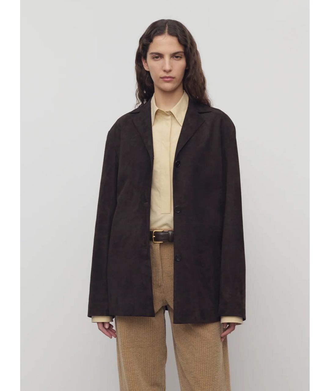 THE ROW Коричневый замшевый жакет/пиджак, фото 3