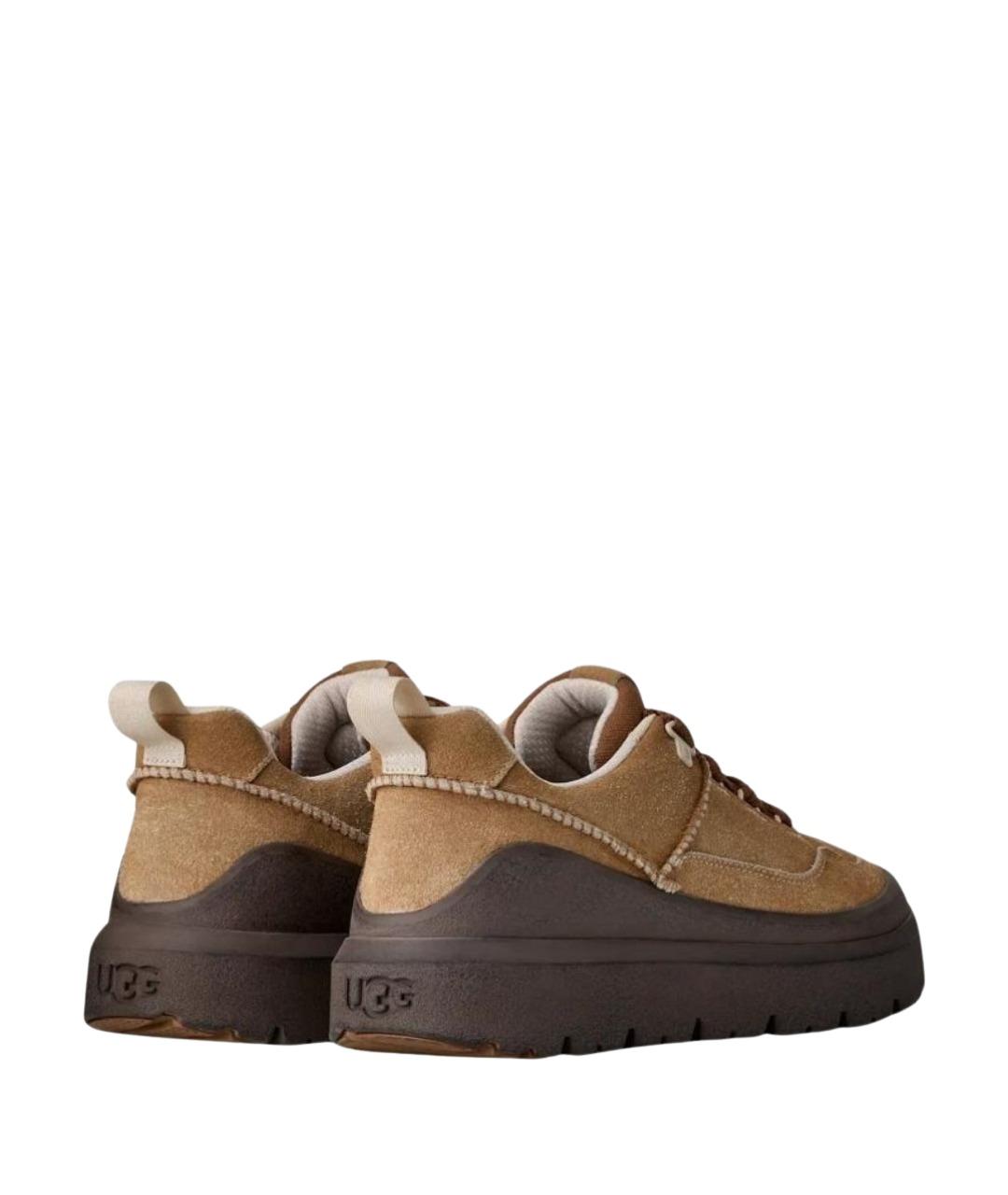 UGG AUSTRALIA Бежевые замшевые низкие кроссовки / кеды, фото 3