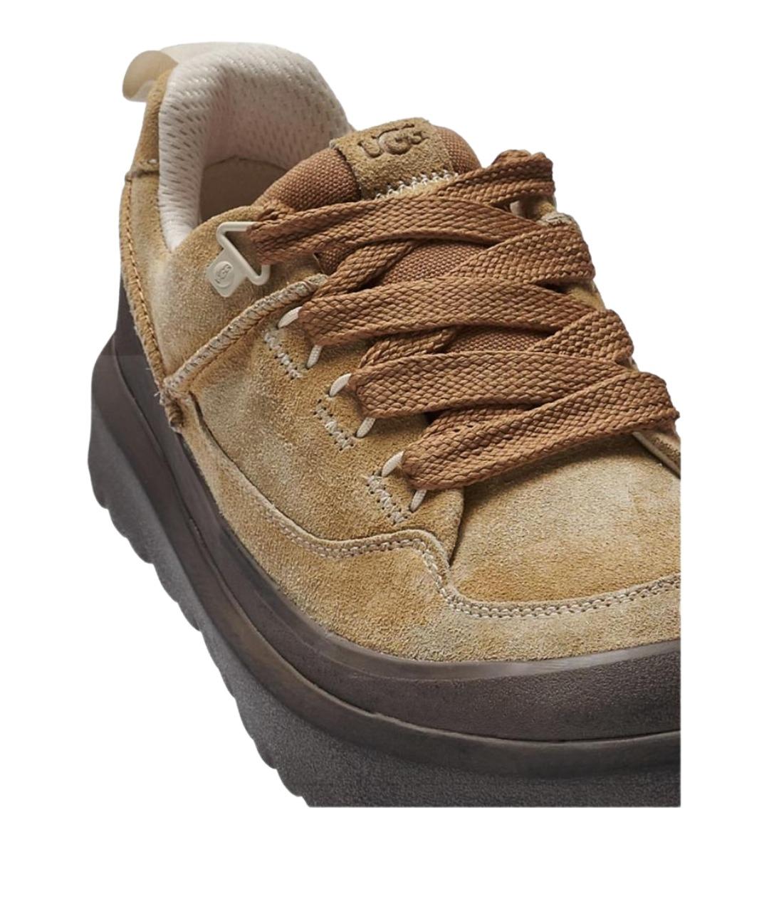 UGG AUSTRALIA Бежевые замшевые низкие кроссовки / кеды, фото 4