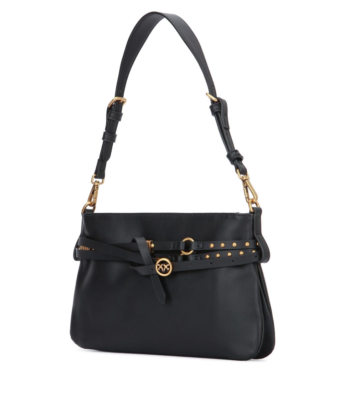PINKO Черная кожаная сумка через плечо, фото 2