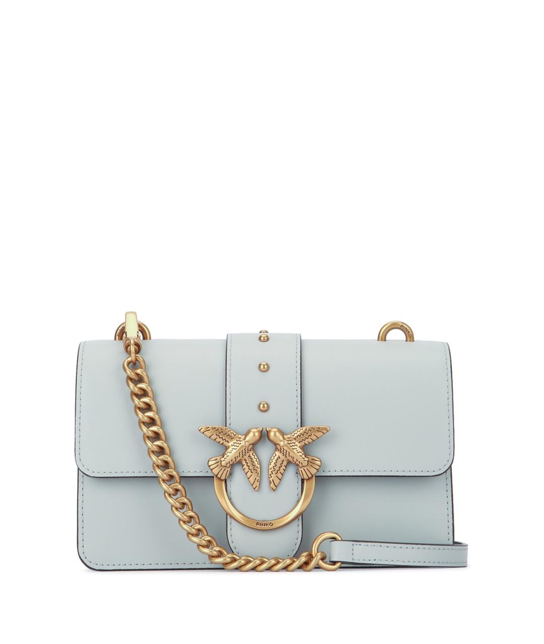 PINKO Голубая кожаная сумка через плечо, фото 1