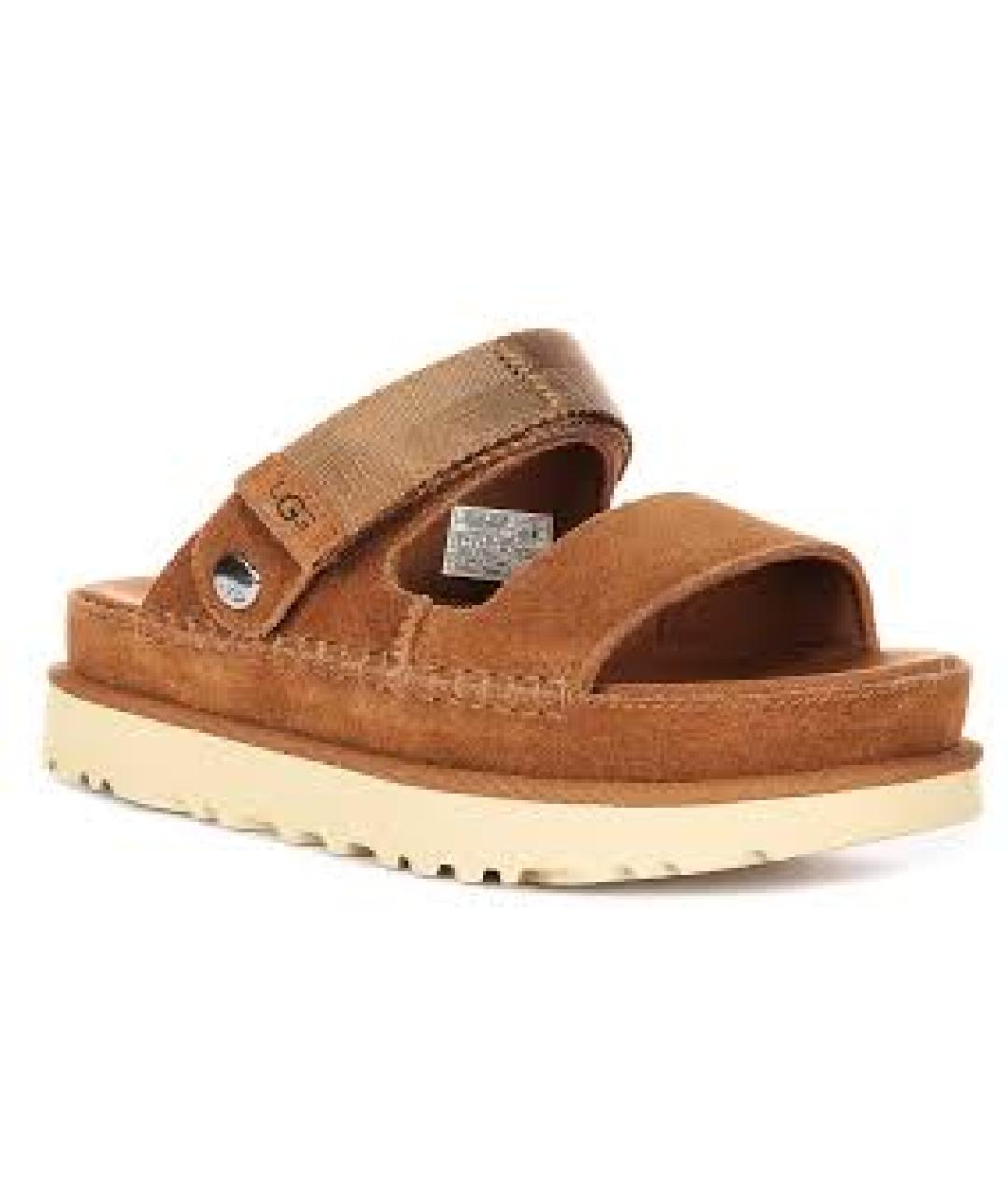 UGG AUSTRALIA Бежевые замшевые сандалии, фото 3