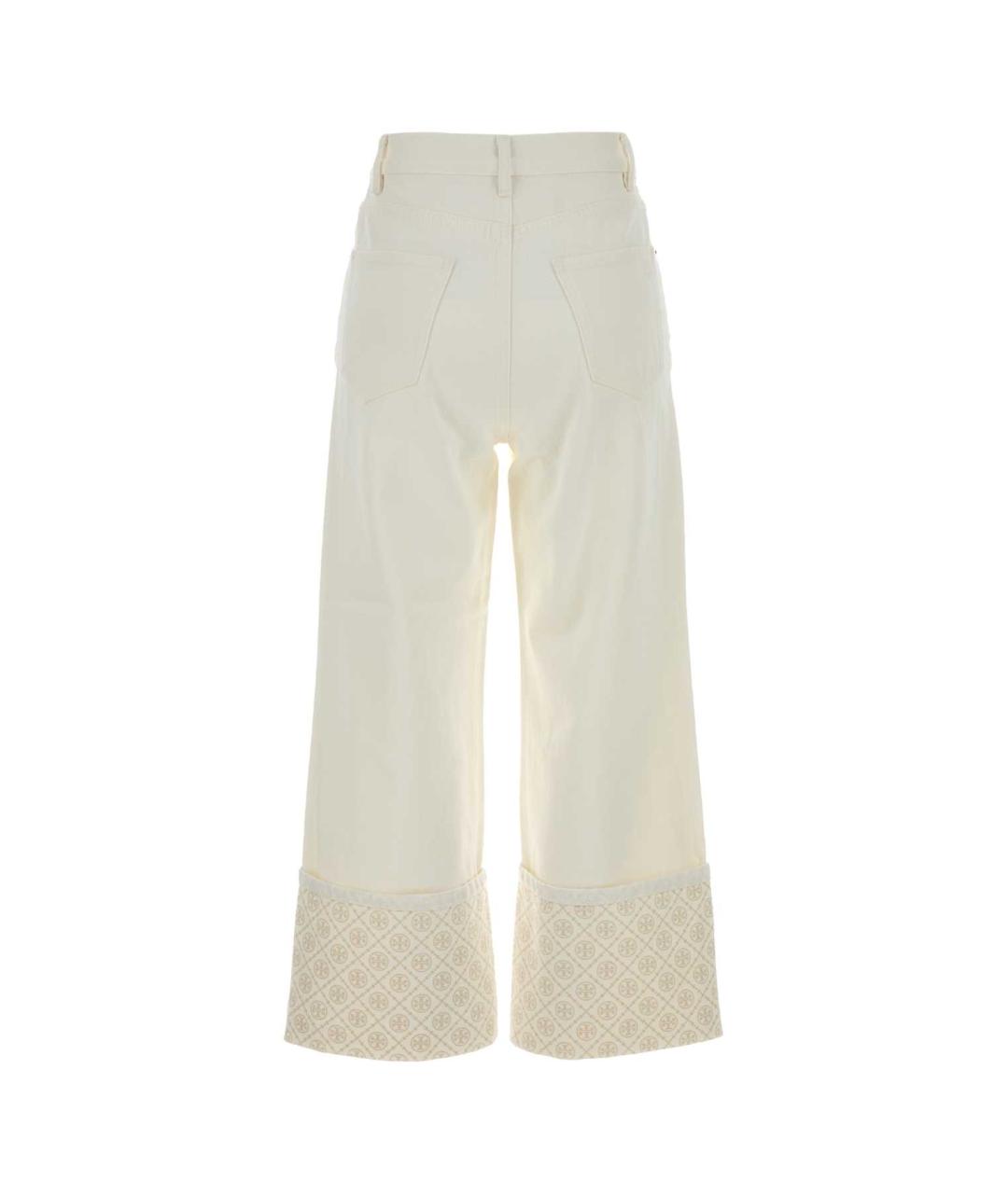 TORY BURCH Белые хлопковые прямые джинсы, фото 2
