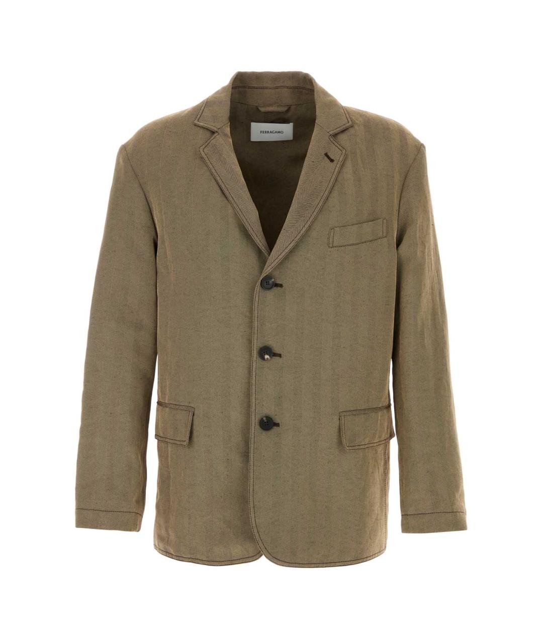 FERRAGAMO Мульти льняной пиджак, фото 1