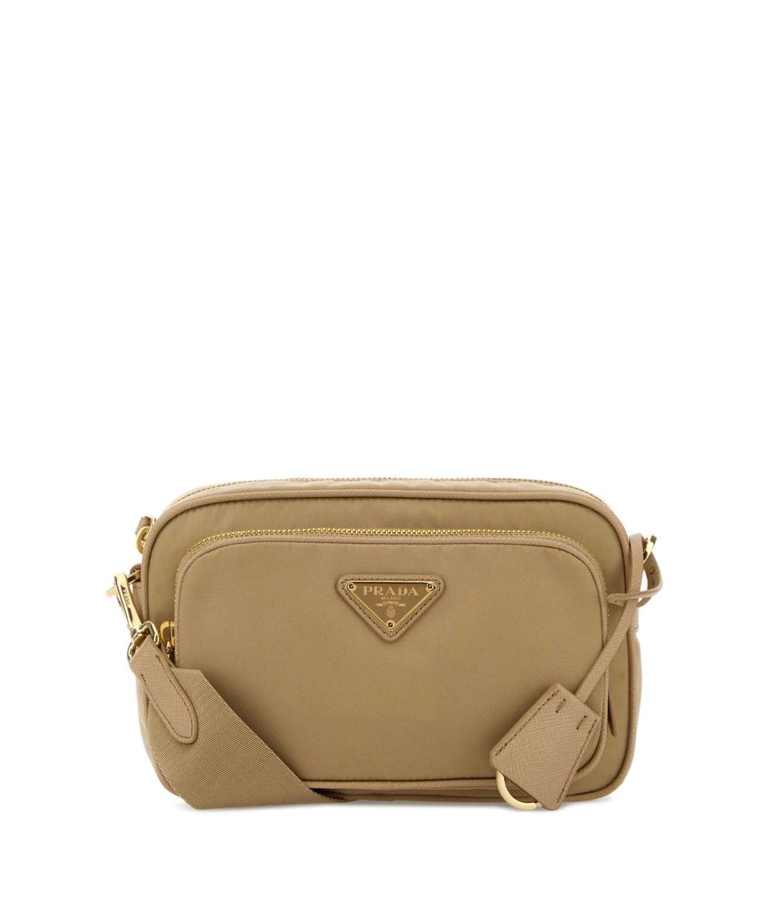 PRADA Бежевая синтетическая сумка через плечо, фото 1