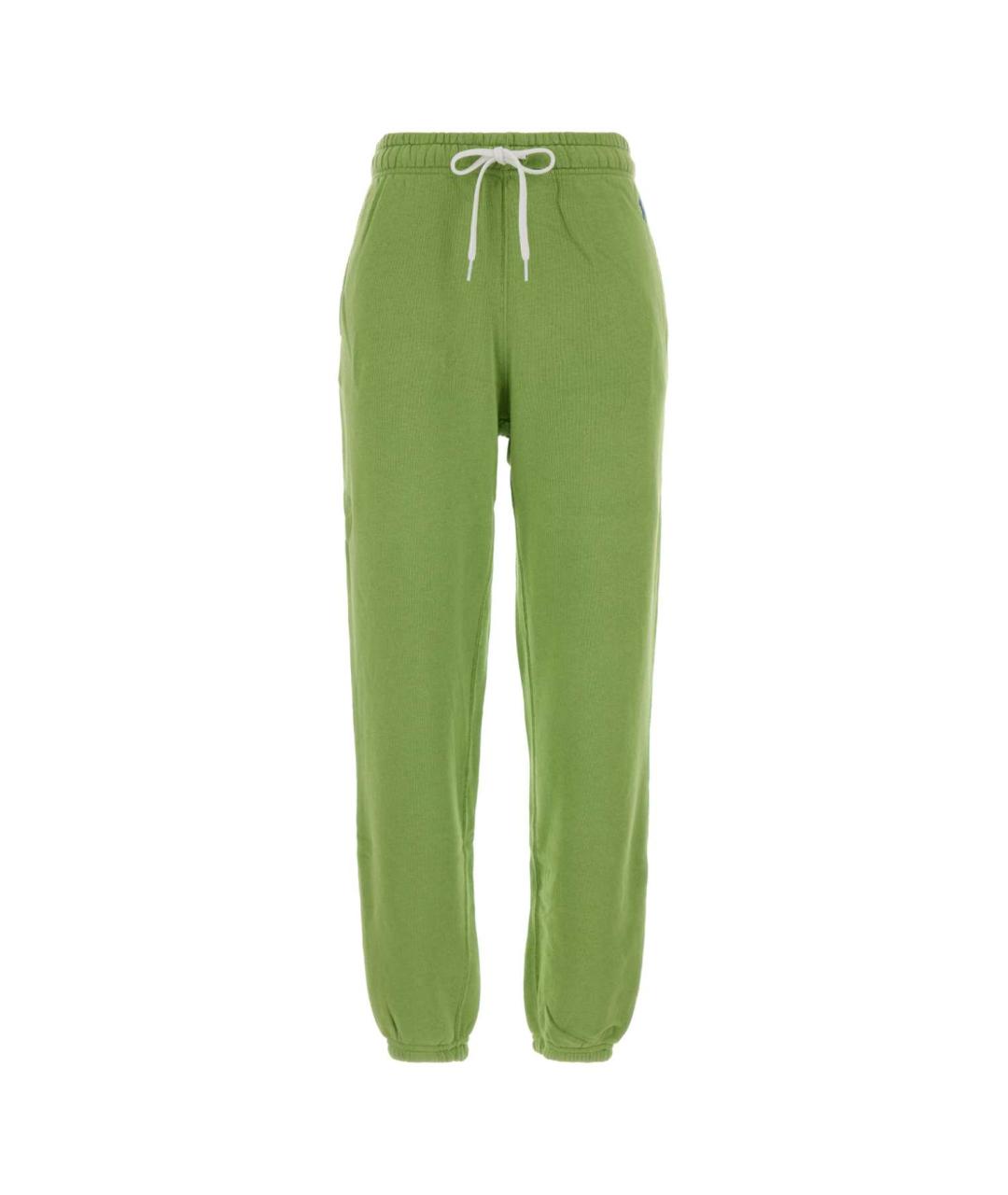 POLO RALPH LAUREN Зеленые хлопковые прямые брюки, фото 1