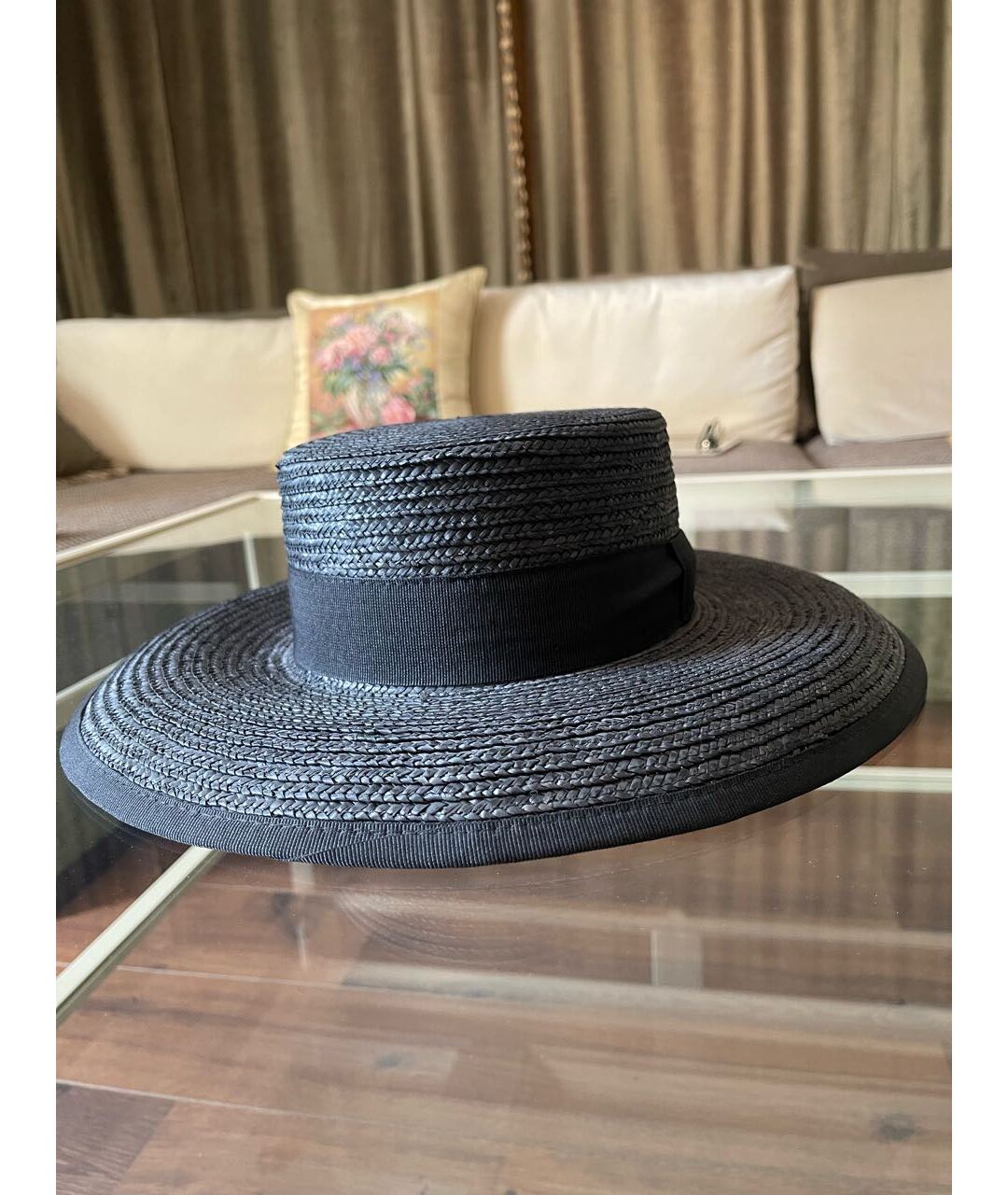 'S MAX MARA Черная соломенная шляпа, фото 3
