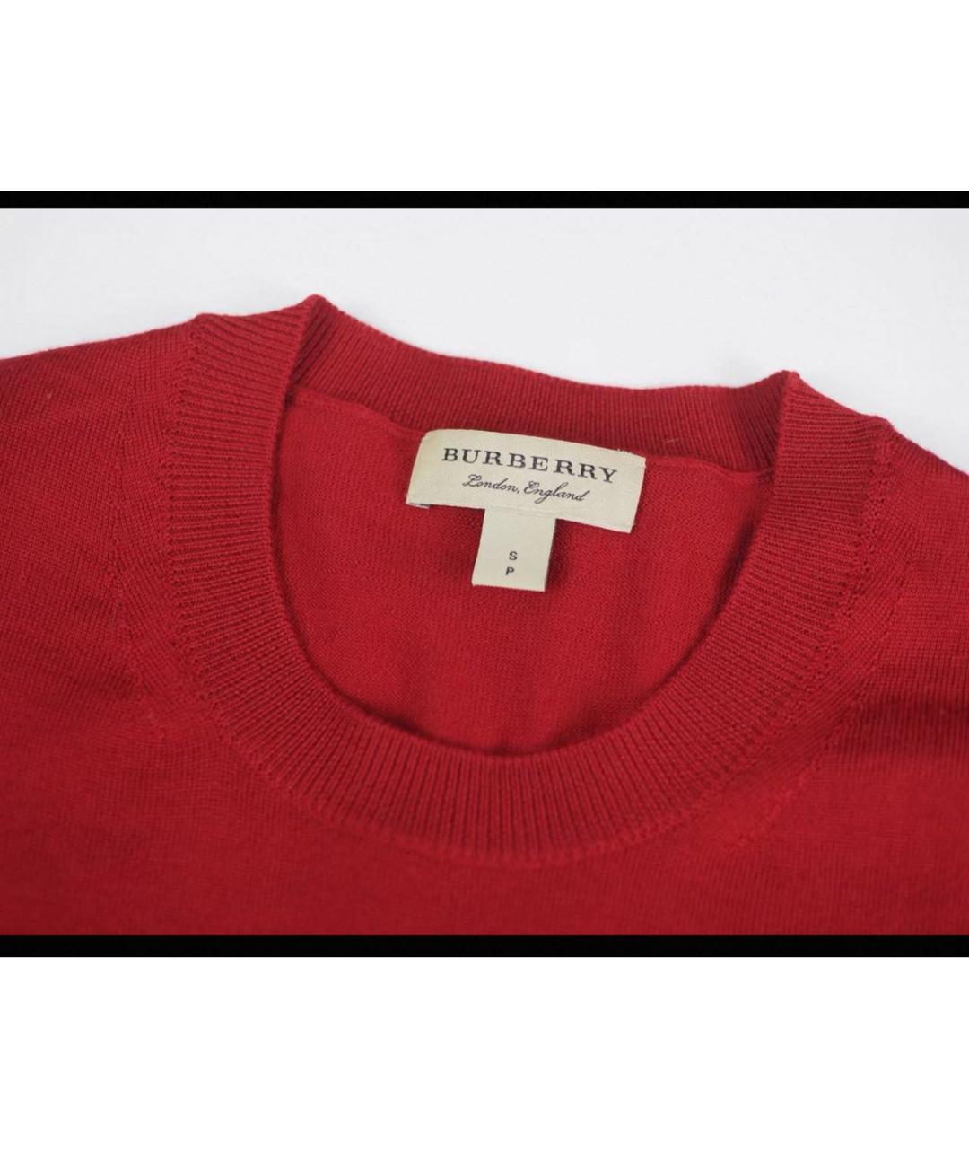 BURBERRY Бордовый шерстяной джемпер / свитер, фото 3