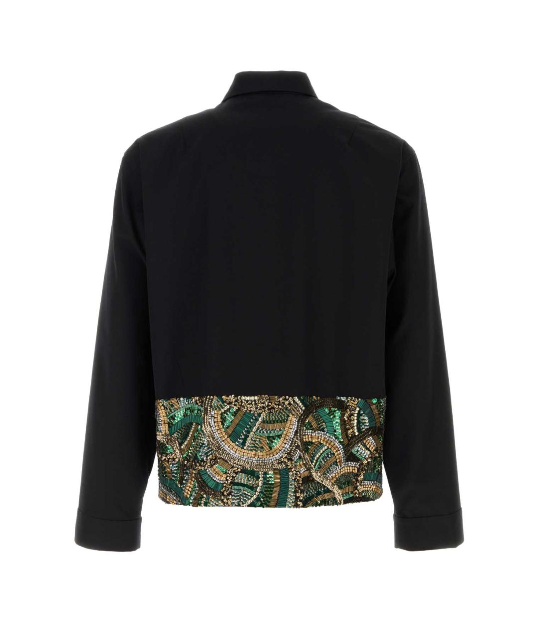 DRIES VAN NOTEN Черная хлопко-шерстяная кэжуал рубашка, фото 2