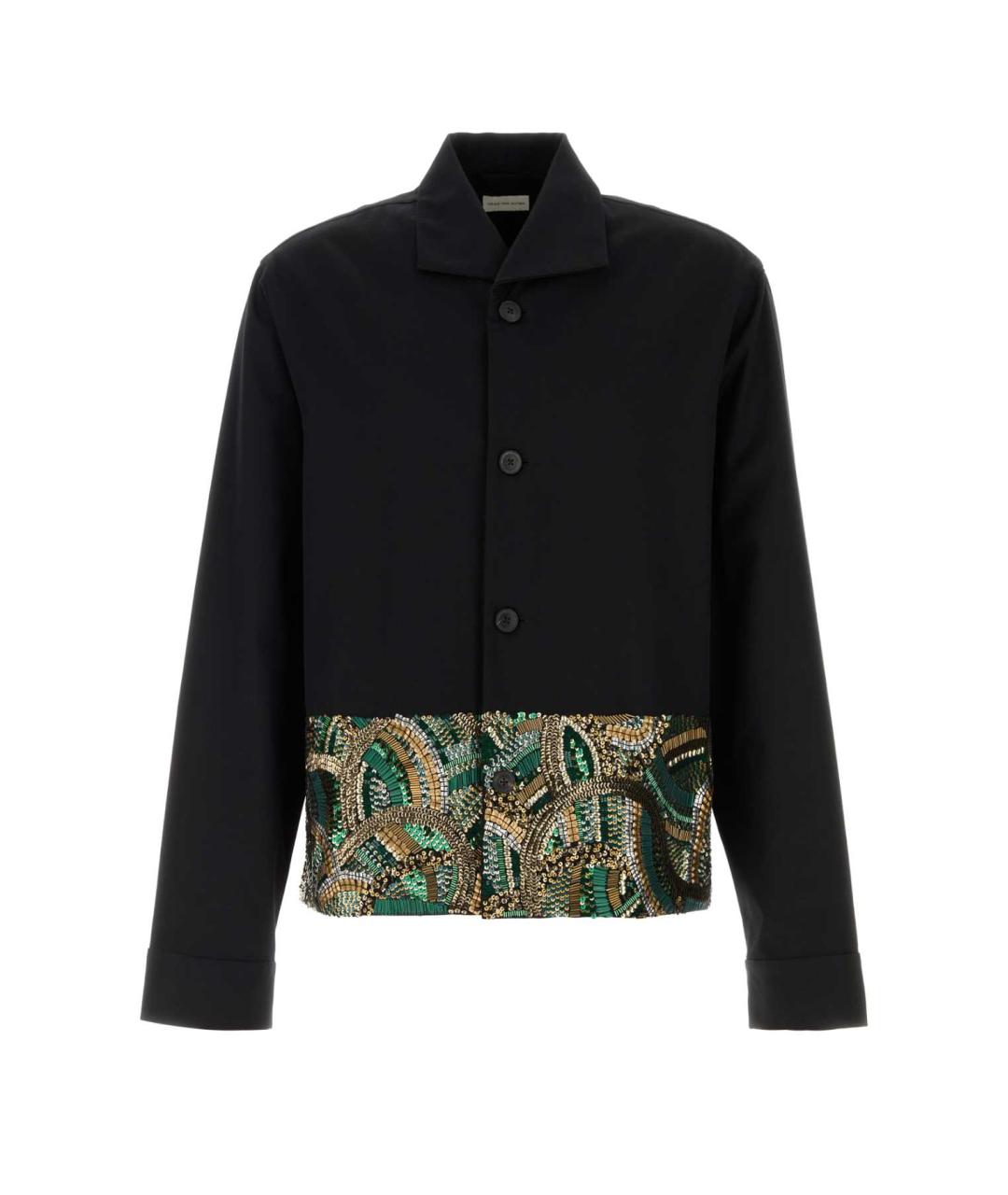 DRIES VAN NOTEN Черная хлопко-шерстяная кэжуал рубашка, фото 1