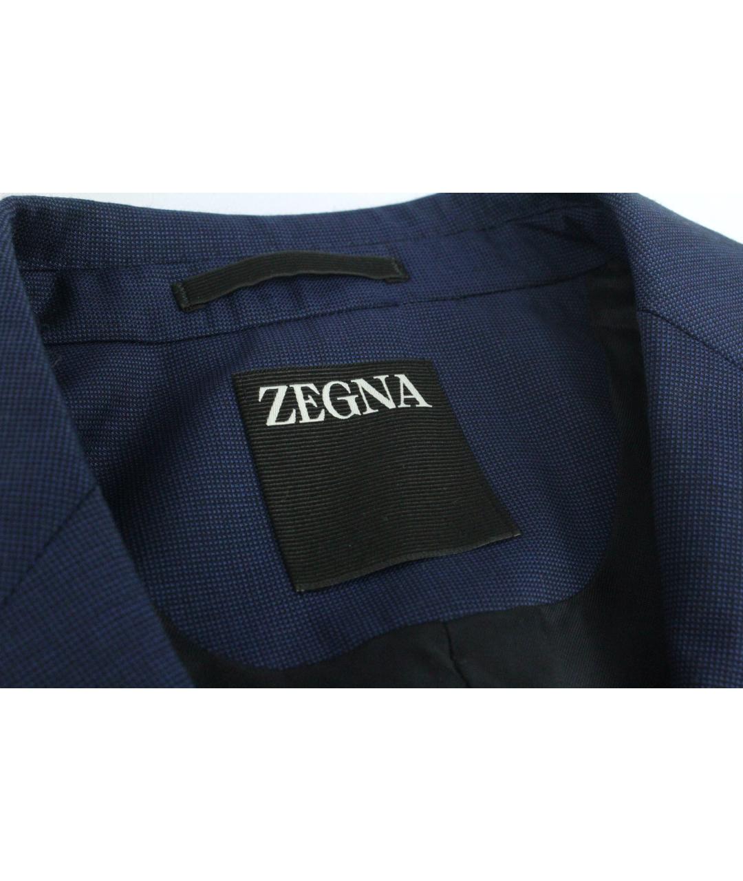 ZEGNA Синий шерстяной пиджак, фото 4