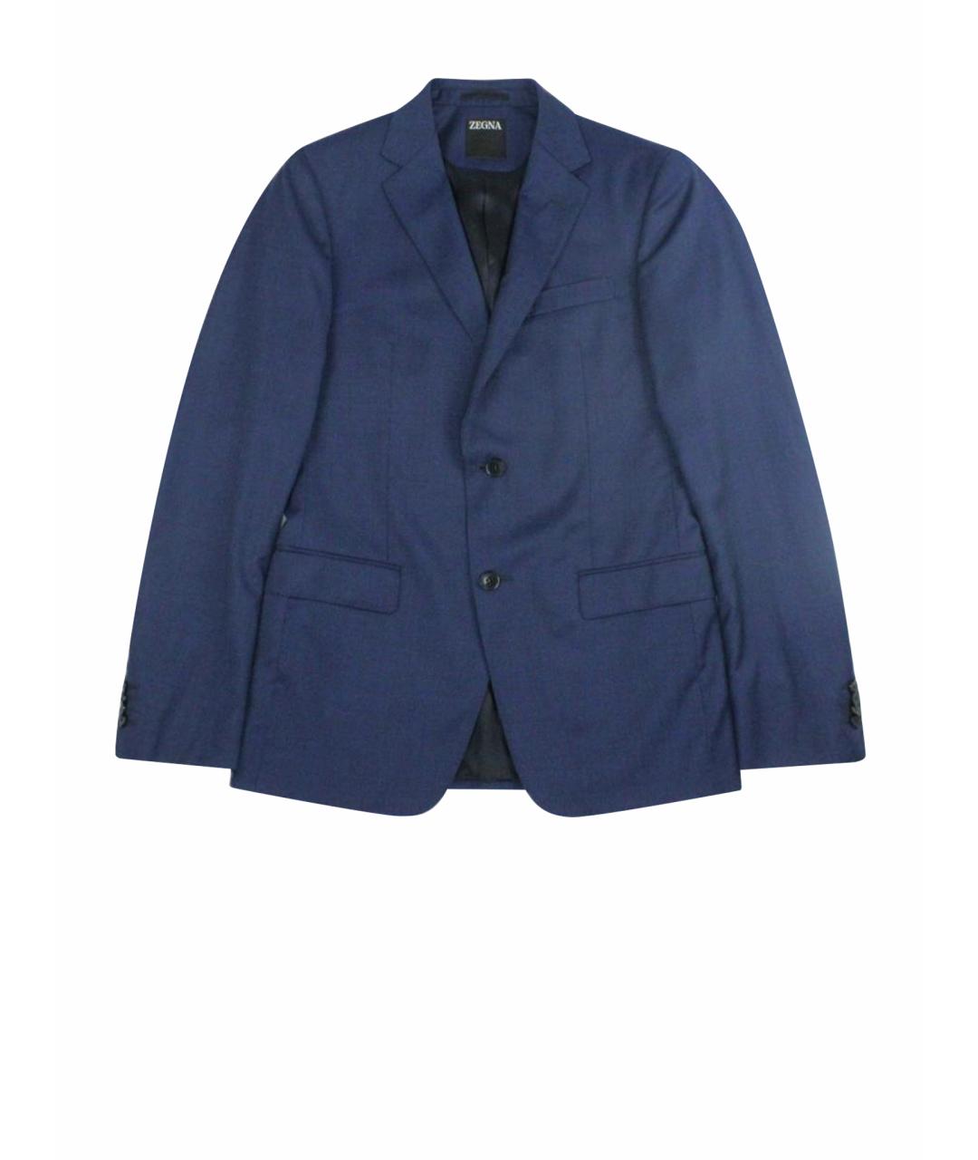 ZEGNA Синий шерстяной пиджак, фото 1
