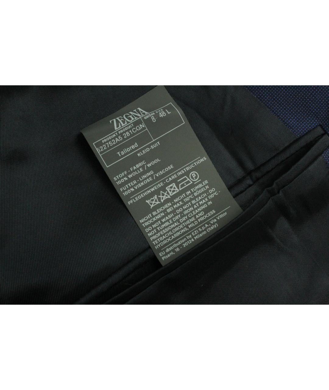 ZEGNA Синий шерстяной пиджак, фото 6