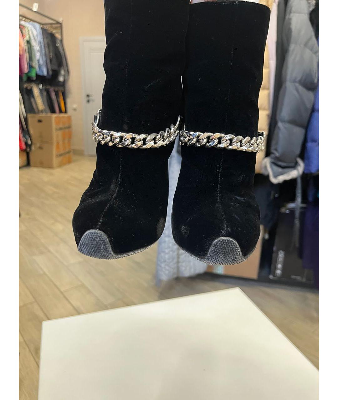 GIAMBATTISTA VALLI Черные бархатные ботильоны, фото 2