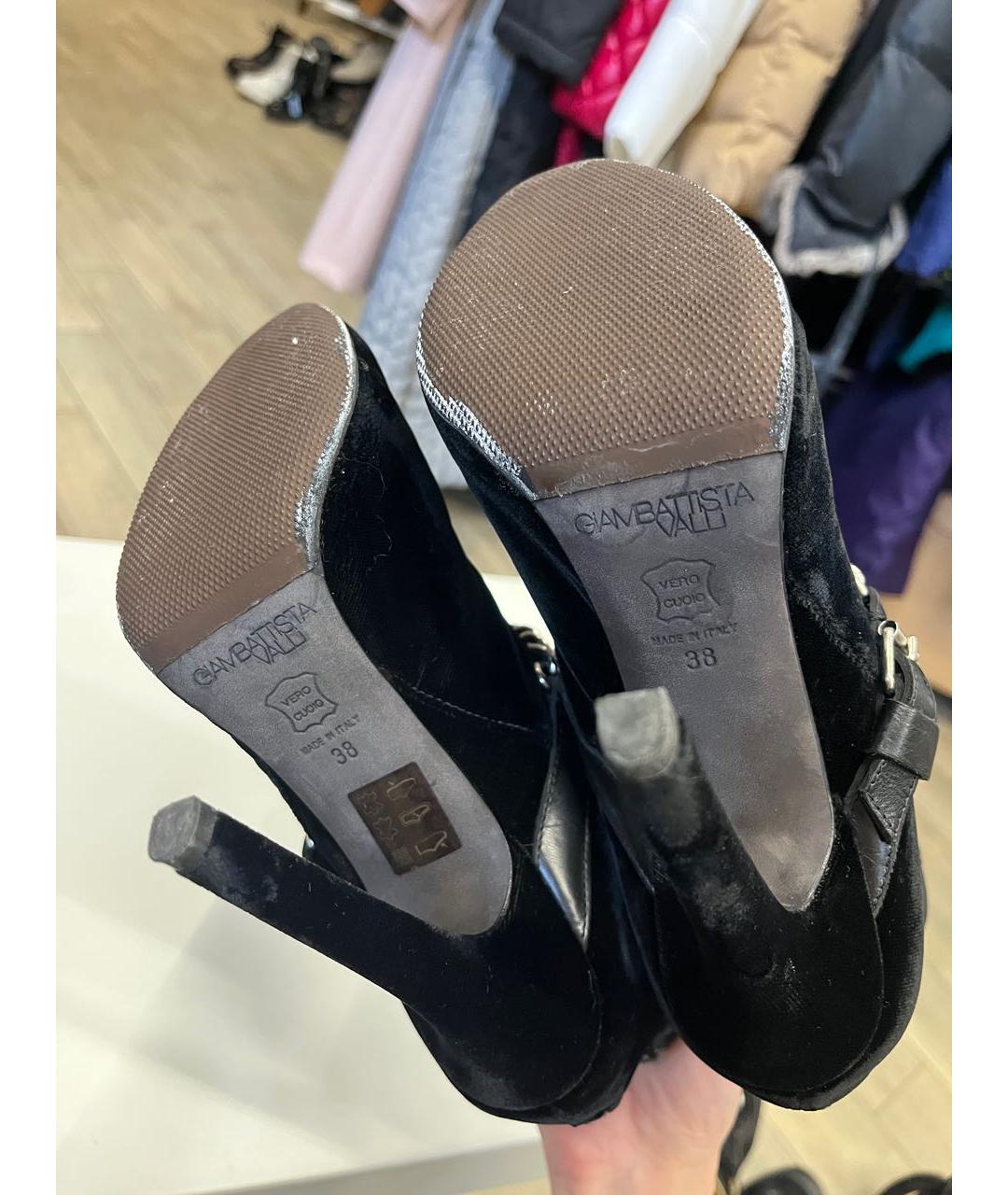 GIAMBATTISTA VALLI Черные бархатные ботильоны, фото 4