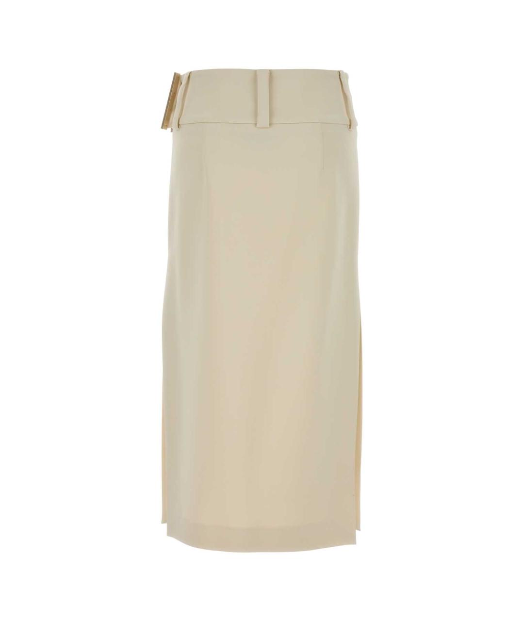 SPORTMAX Белая вискозная юбка миди, фото 2