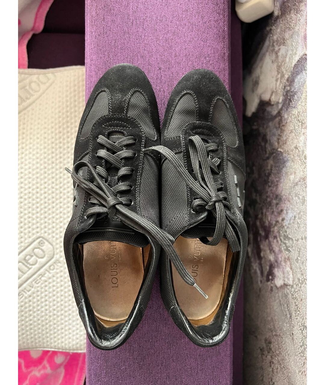 LOUIS VUITTON PRE-OWNED Черные текстильные кроссовки, фото 3