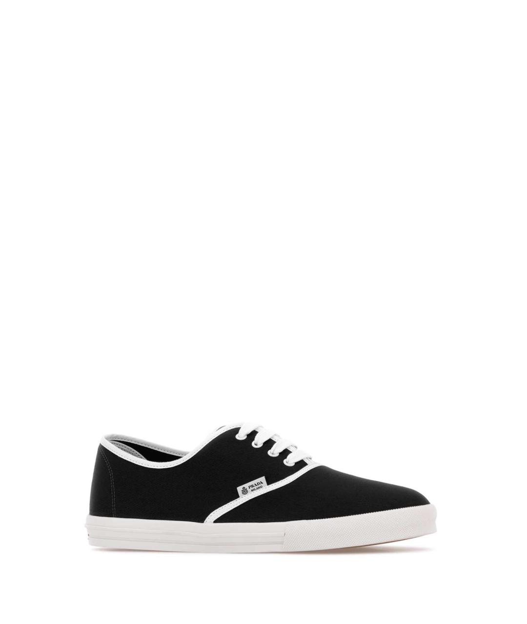 PRADA Черные текстильные низкие кроссовки / кеды, фото 2