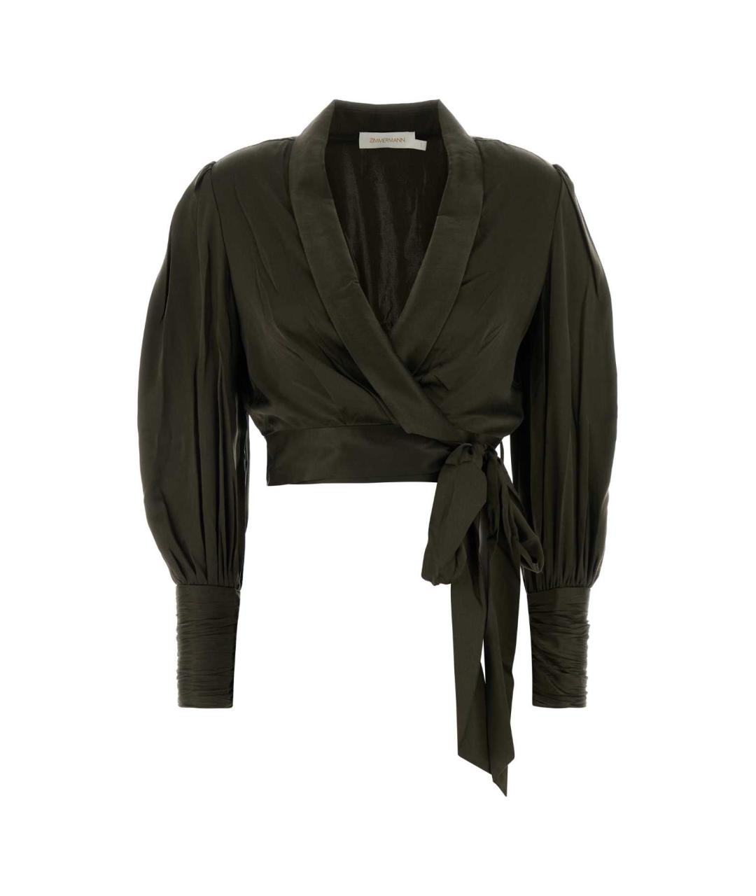 ZIMMERMANN Зеленая шелковая блузы, фото 1