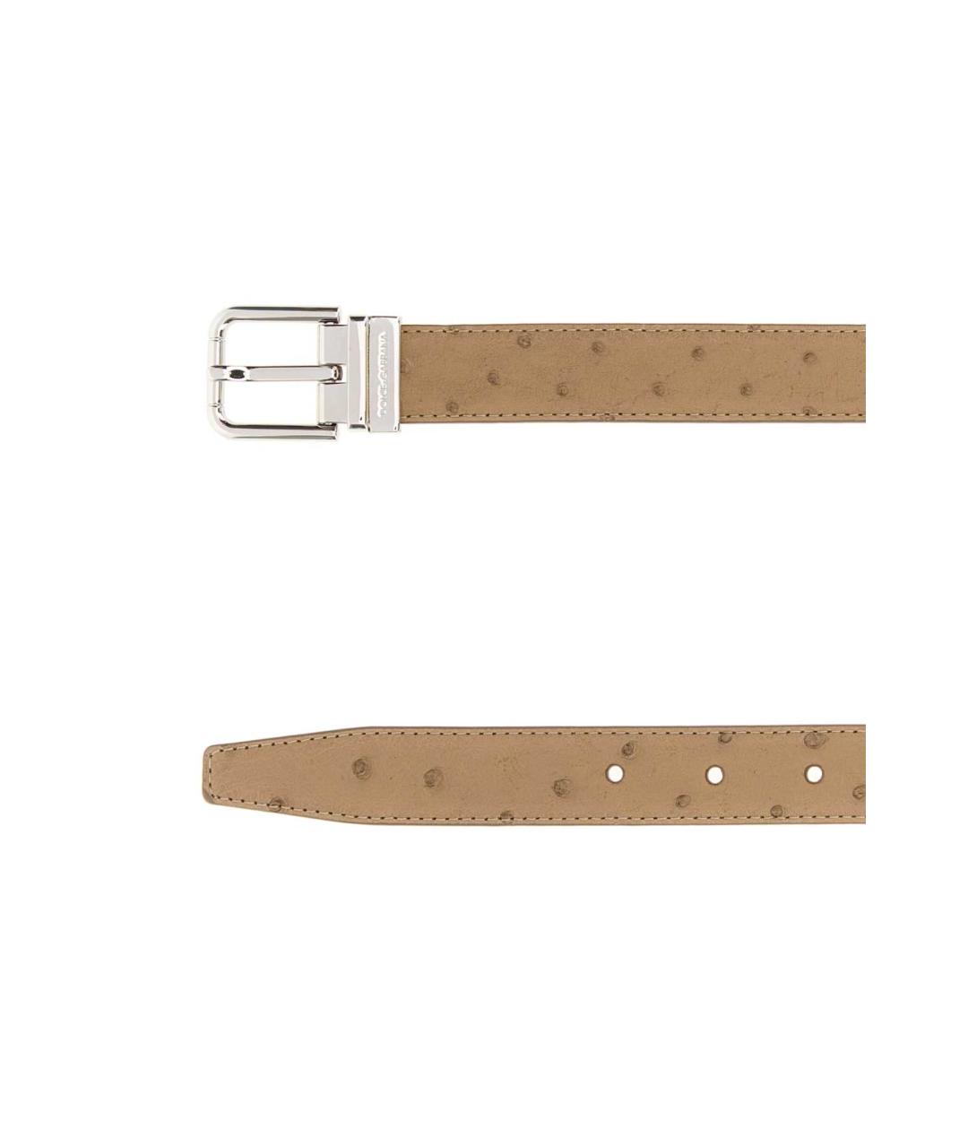 DOLCE&GABBANA Бежевый кожаный ремень, фото 2