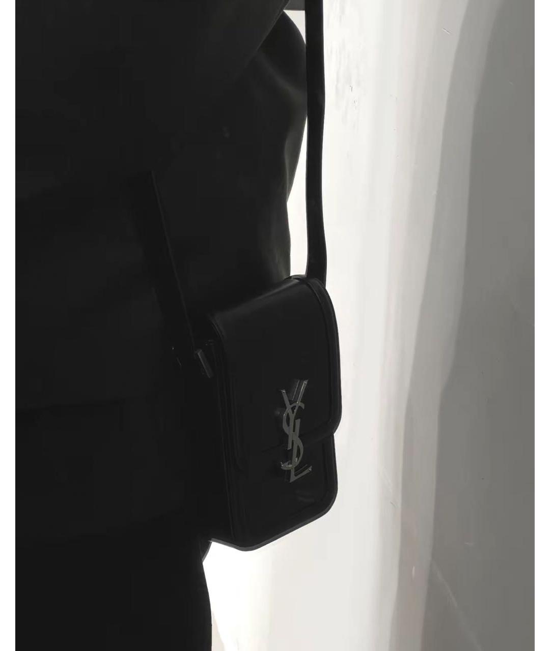 SAINT LAURENT Черная кожаная сумка через плечо, фото 8