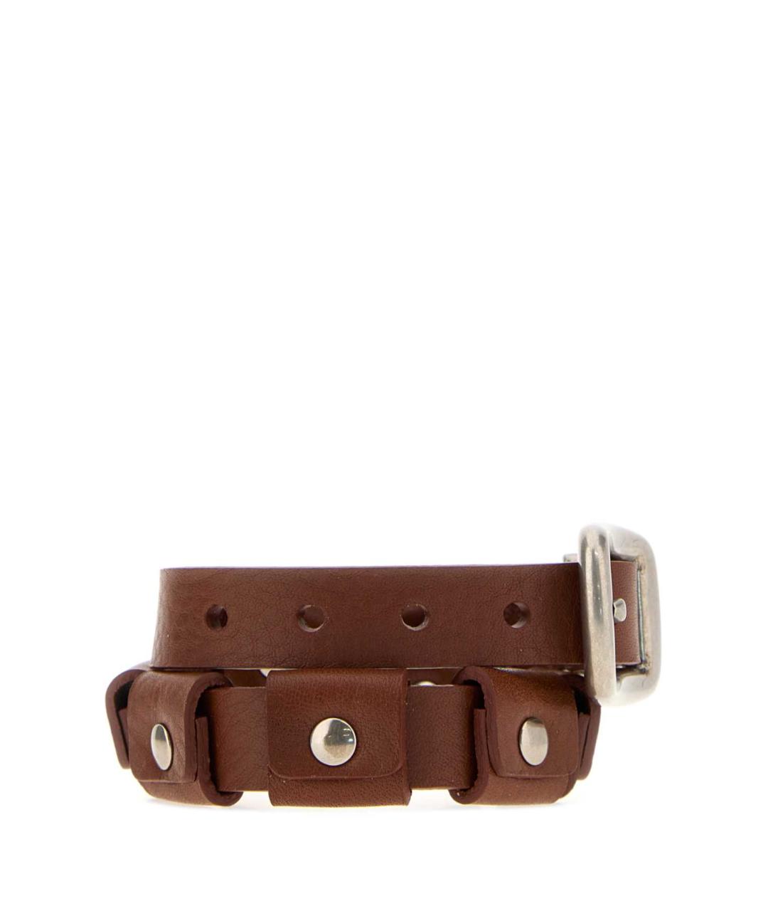 MIU MIU Коричневый кожаный браслет, фото 2