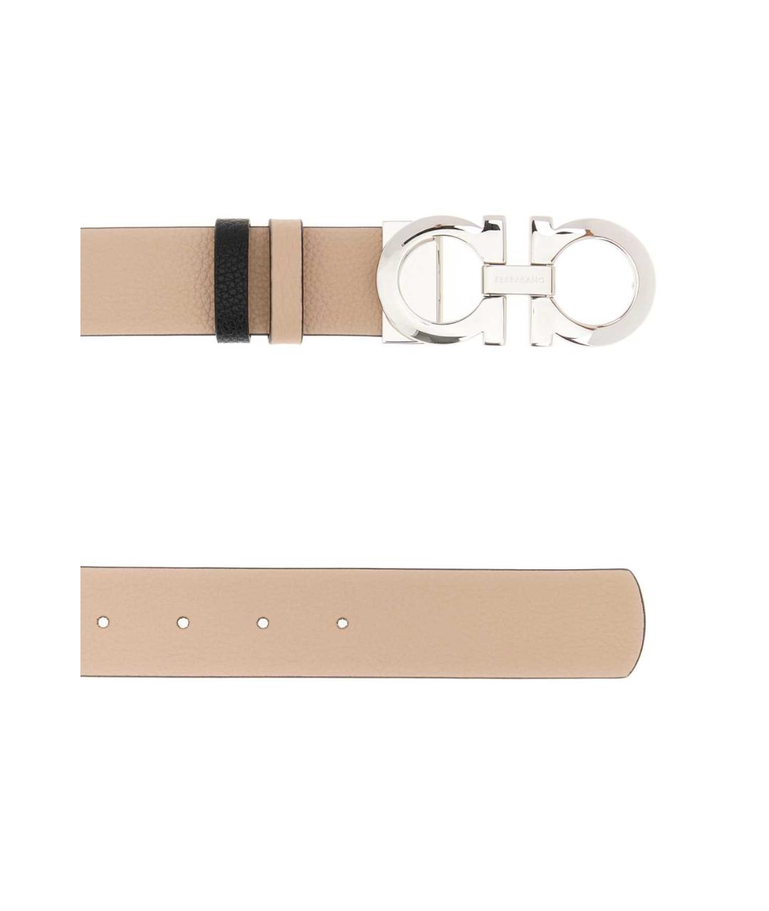 FERRAGAMO Бежевый кожаный ремень, фото 2
