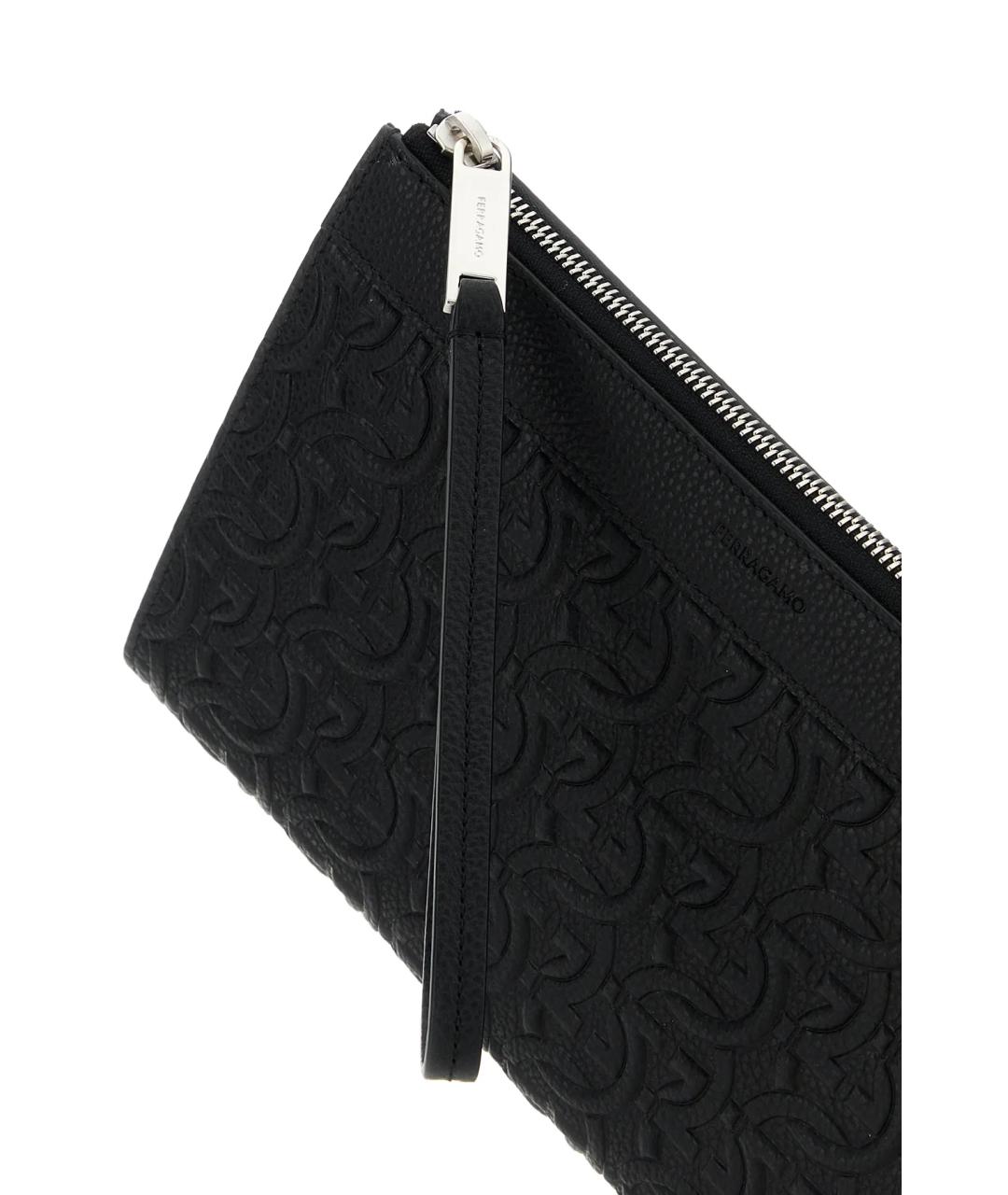 FERRAGAMO Черная кожаная барсетка, фото 3