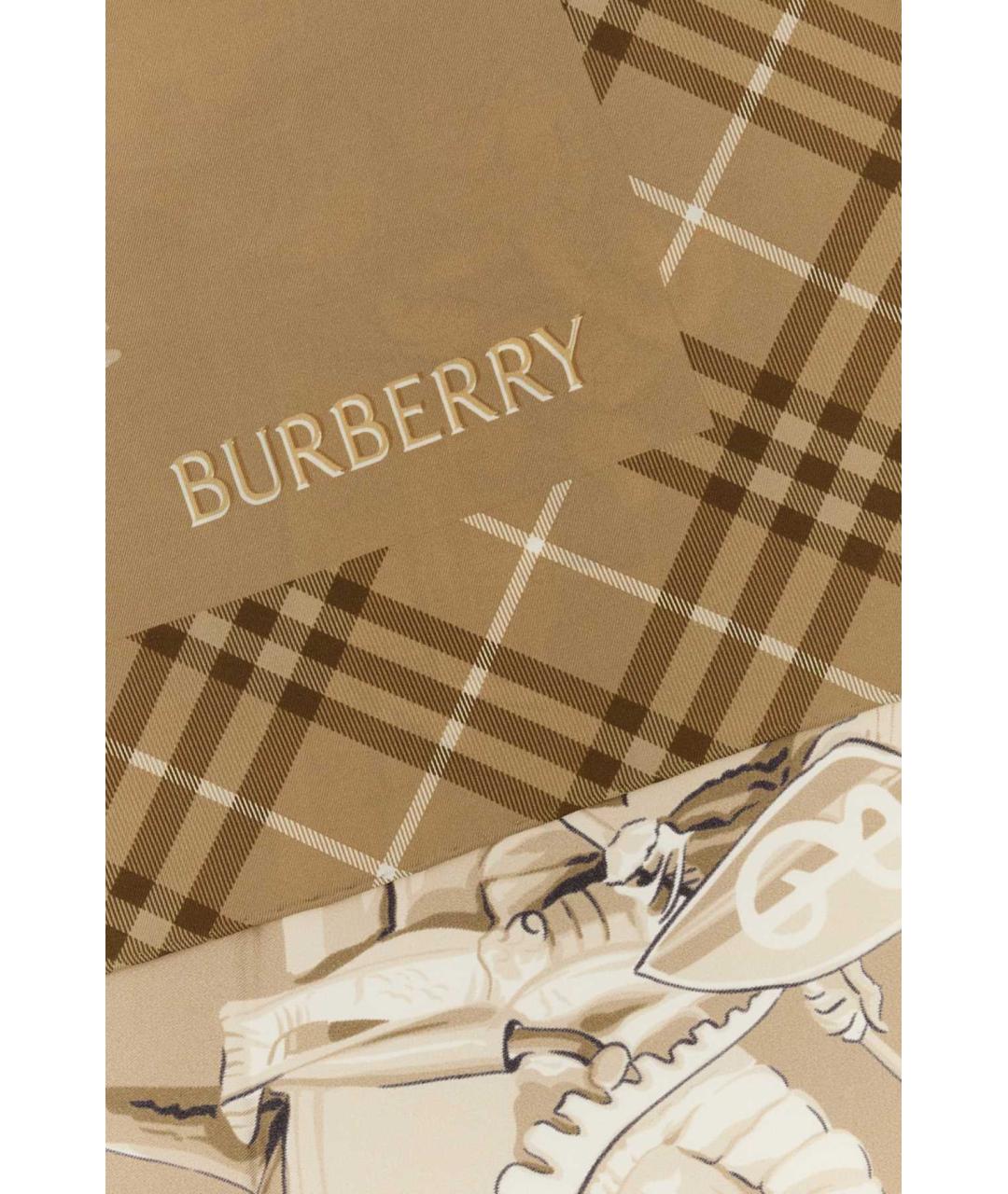 BURBERRY Бежевый шелковый шарф, фото 2