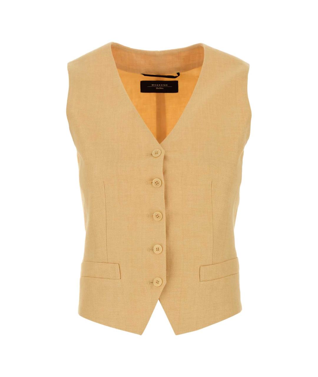 WEEKEND MAX MARA Оранжевый льняной жилет, фото 1