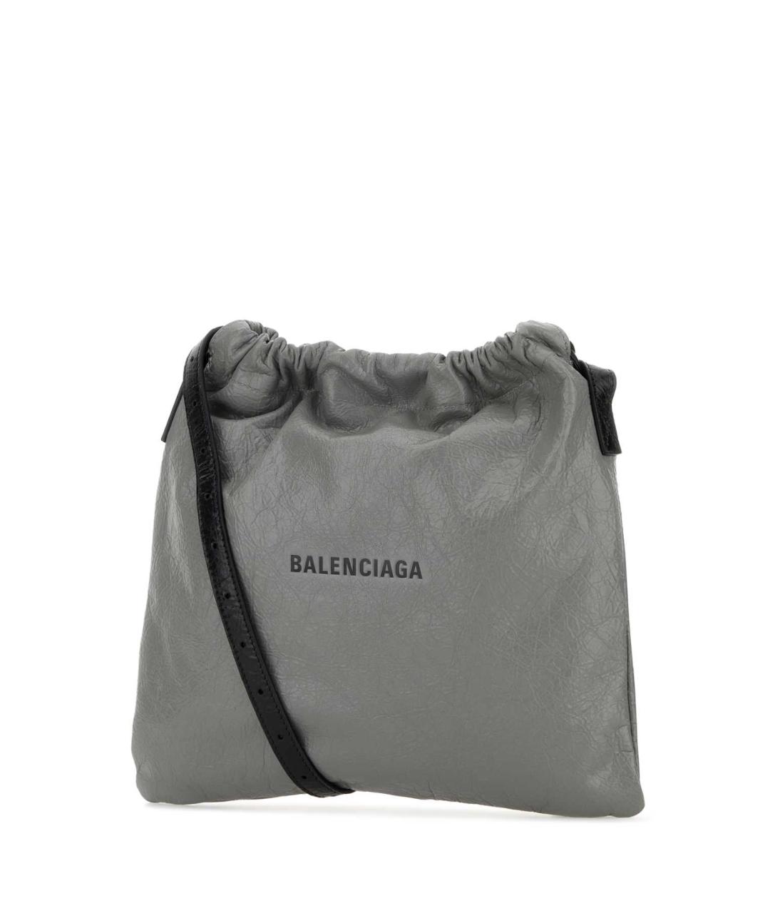 BALENCIAGA Серая кожаная сумка на плечо, фото 2