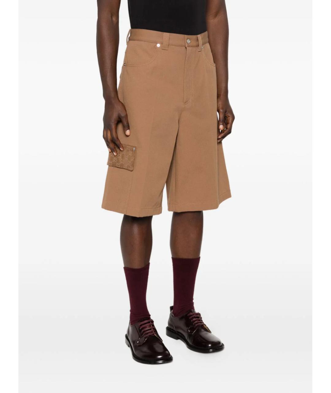 GUCCI Бежевые хлопковые шорты, фото 3