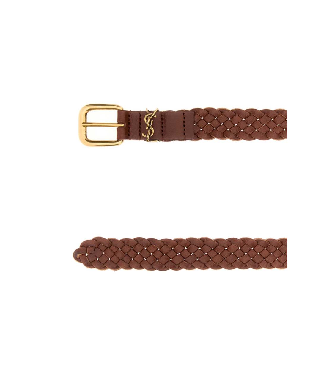 SAINT LAURENT Коричневый ремень, фото 2