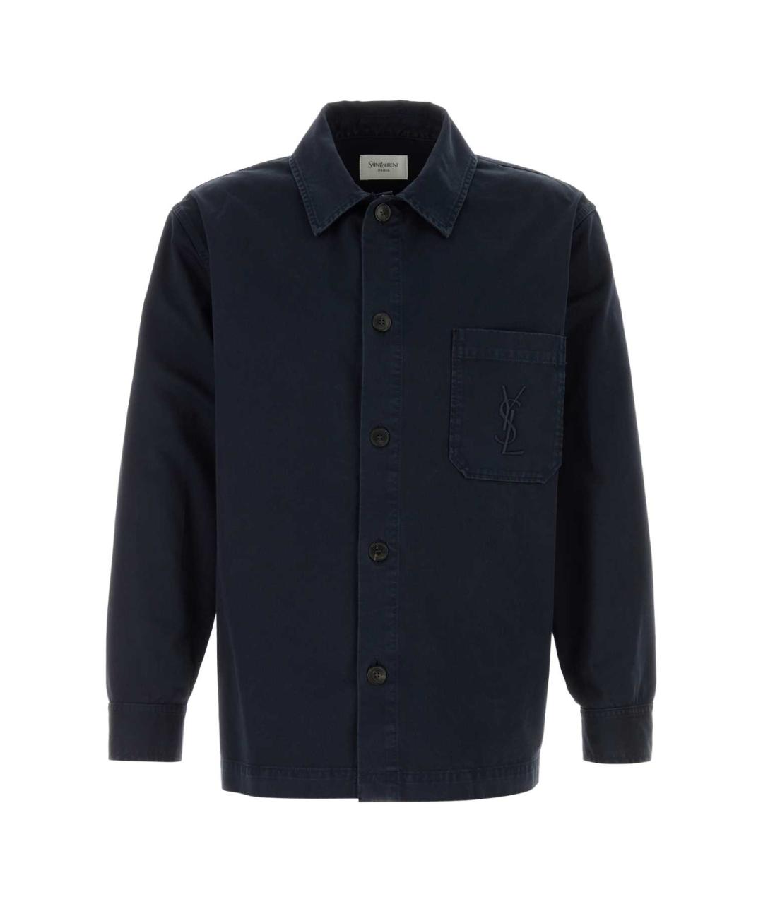 SAINT LAURENT Темно-синяя хлопковая куртка, фото 1