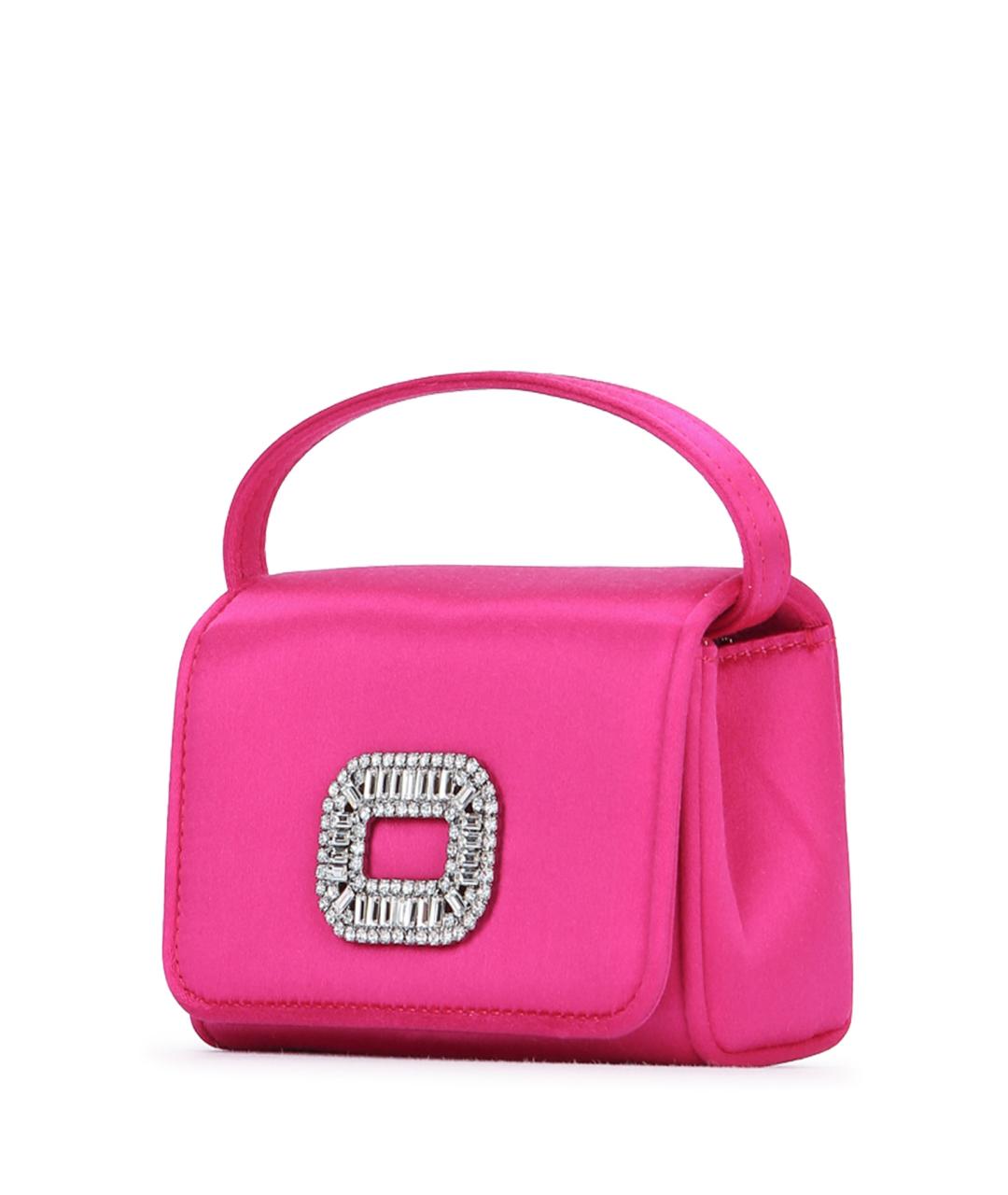 ROGER VIVIER Розовая тканевая сумка с короткими ручками, фото 2