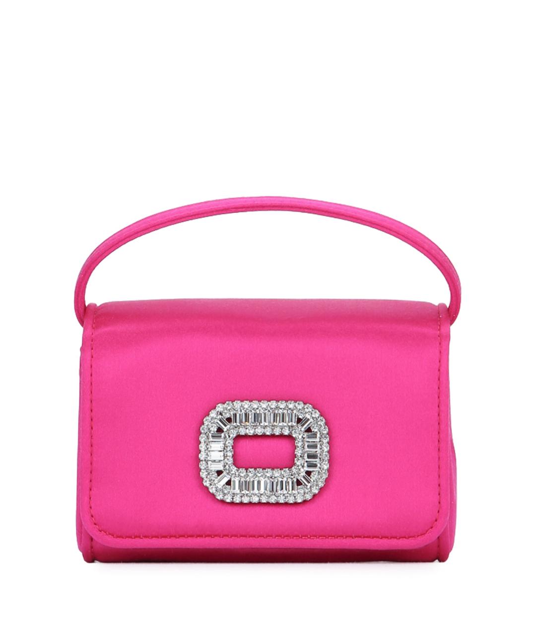 ROGER VIVIER Розовая тканевая сумка с короткими ручками, фото 1